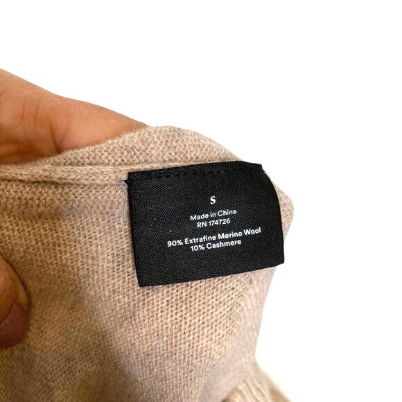 SUMMERSALT The Coziest Cashmere Merino Wool Blend Jogger Pant Womens Small Beige - Picture 8 of 11